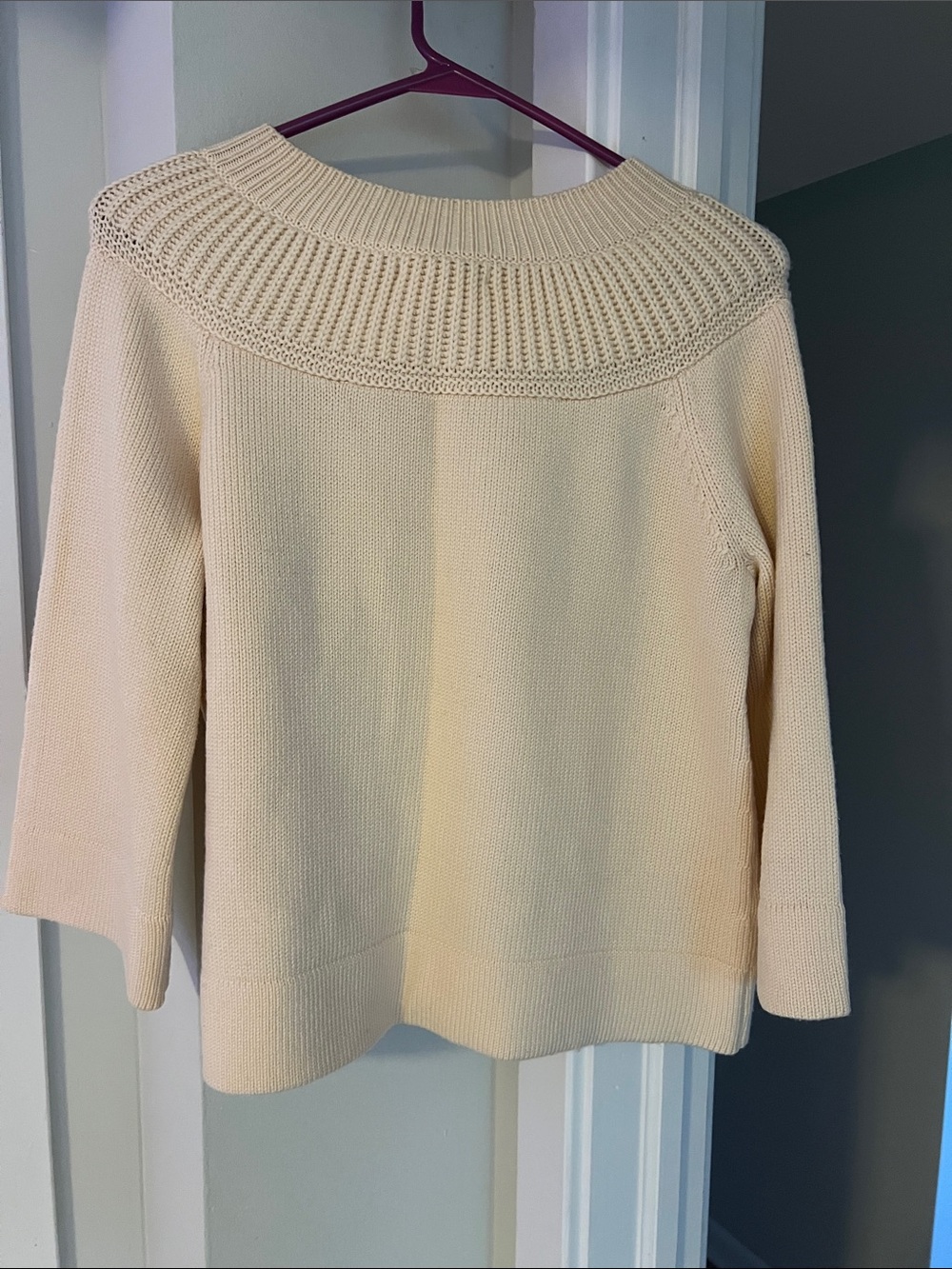 Cream Button-Front Women's Sweater Cardigan - Picture 3 of 3
